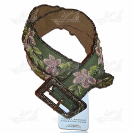 ПОЯС "ЦВЕТЫ И ЛИСТЬЯ НА ЗЕЛЁНОМ"